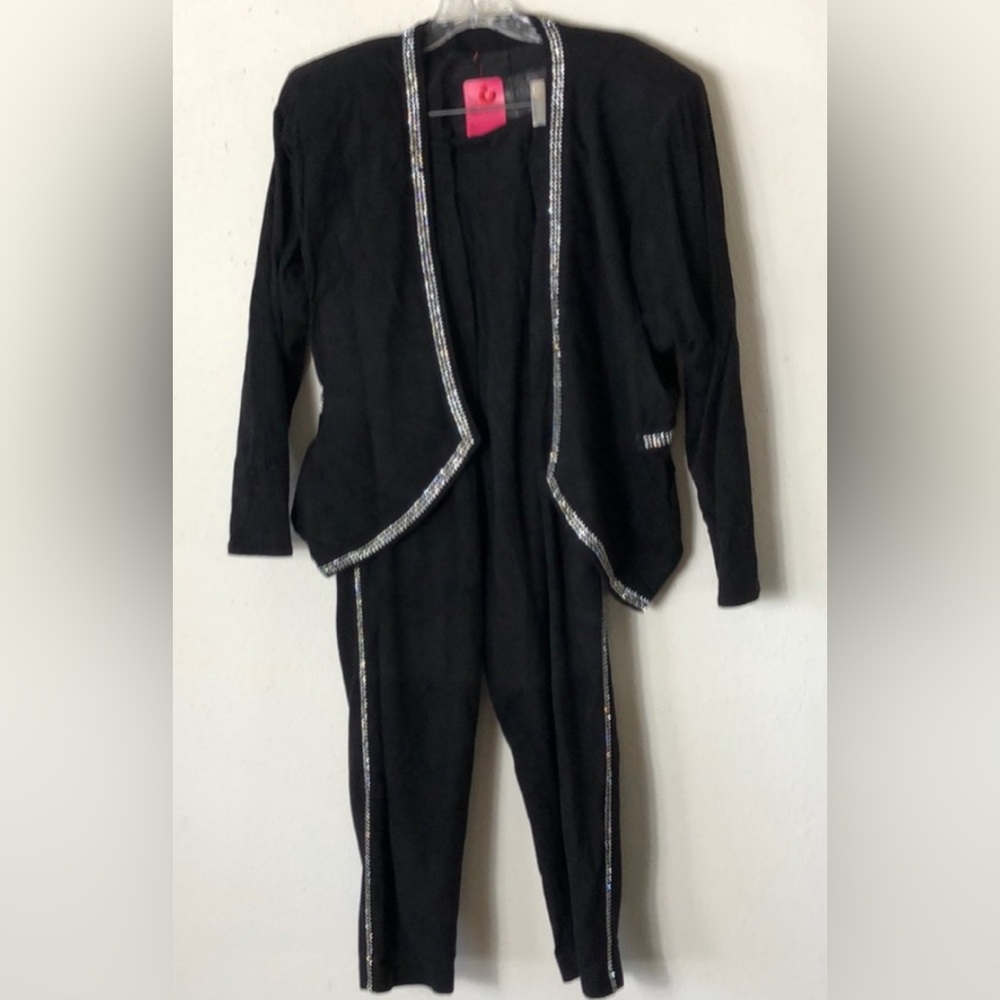 VINTAGE SUEDE ROGER EDWARDS COUTURE: BLACK SUEDE JACKET and PANTS 8